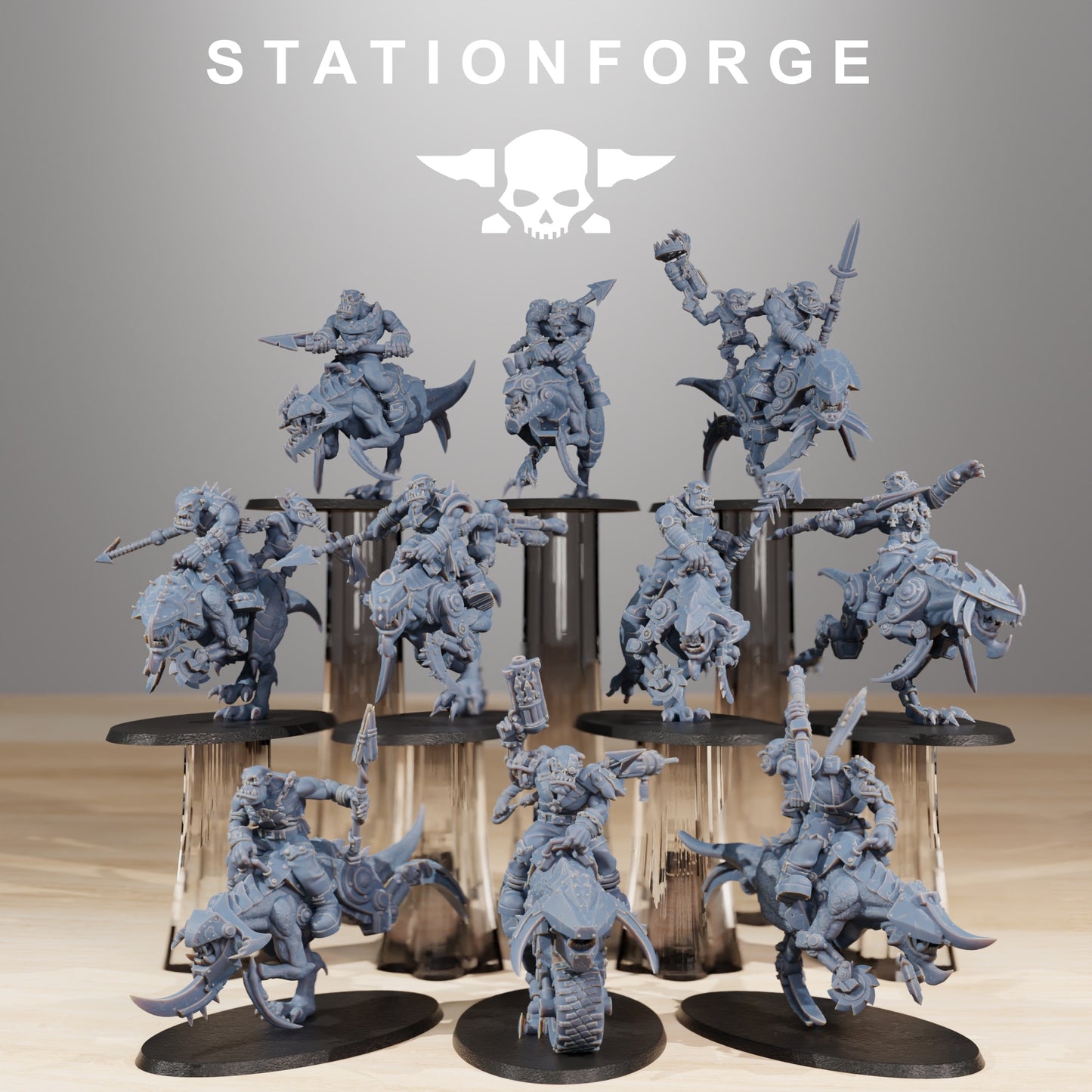 Produktová fotografie 28mm Tabletop Minis Stationforge: Jezdci bestií