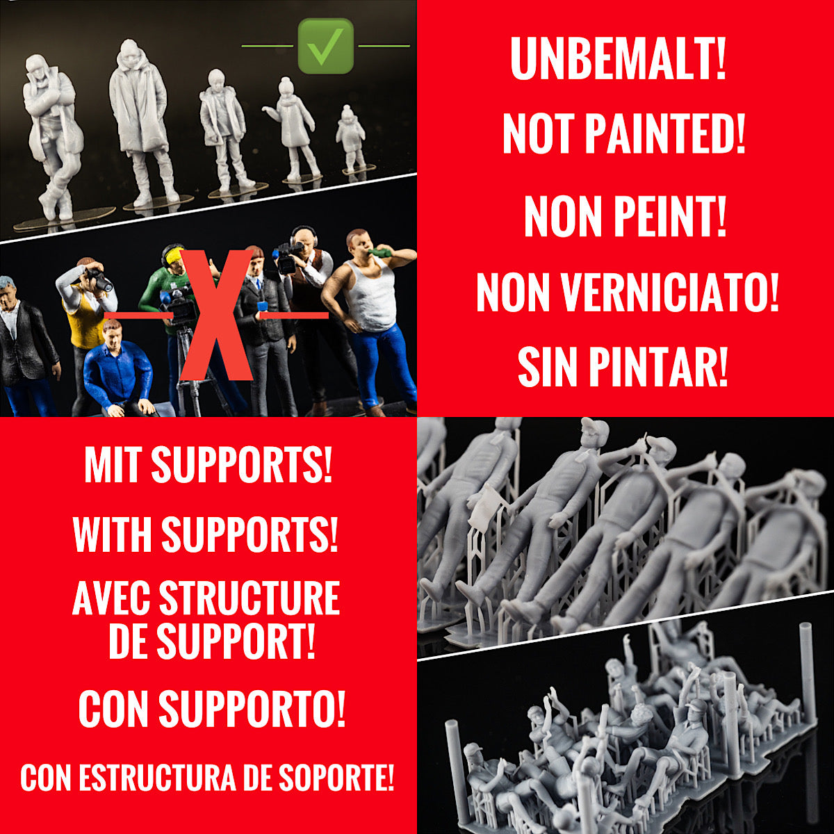 Foto do produto Diorama e Modelismo Miniatura Figura: Conjunto de Espectadores 4, 10 Figuras