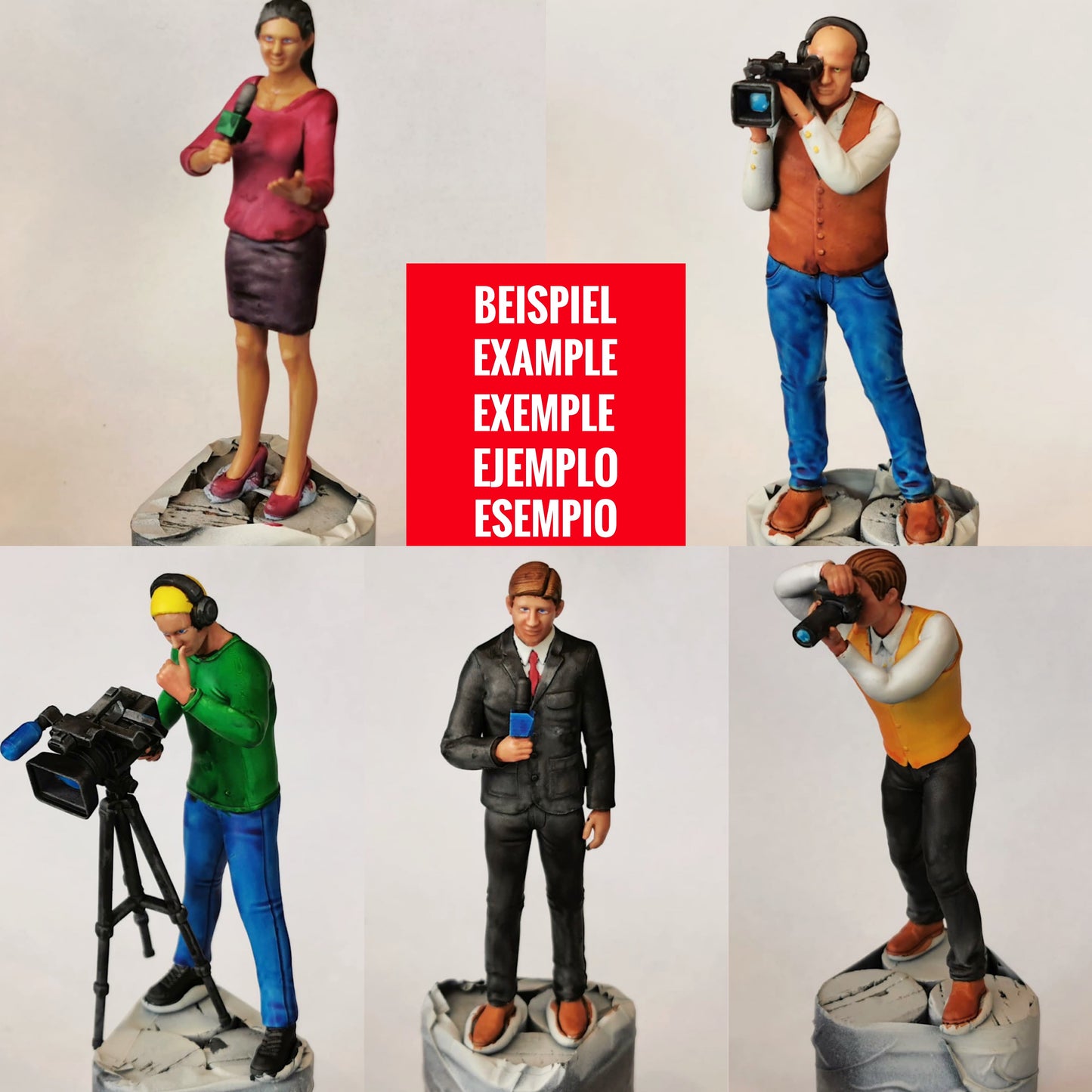 Foto do produto Diorama e Modelismo Miniatura Figura: Conjunto de Repórteres, 6 Figuras