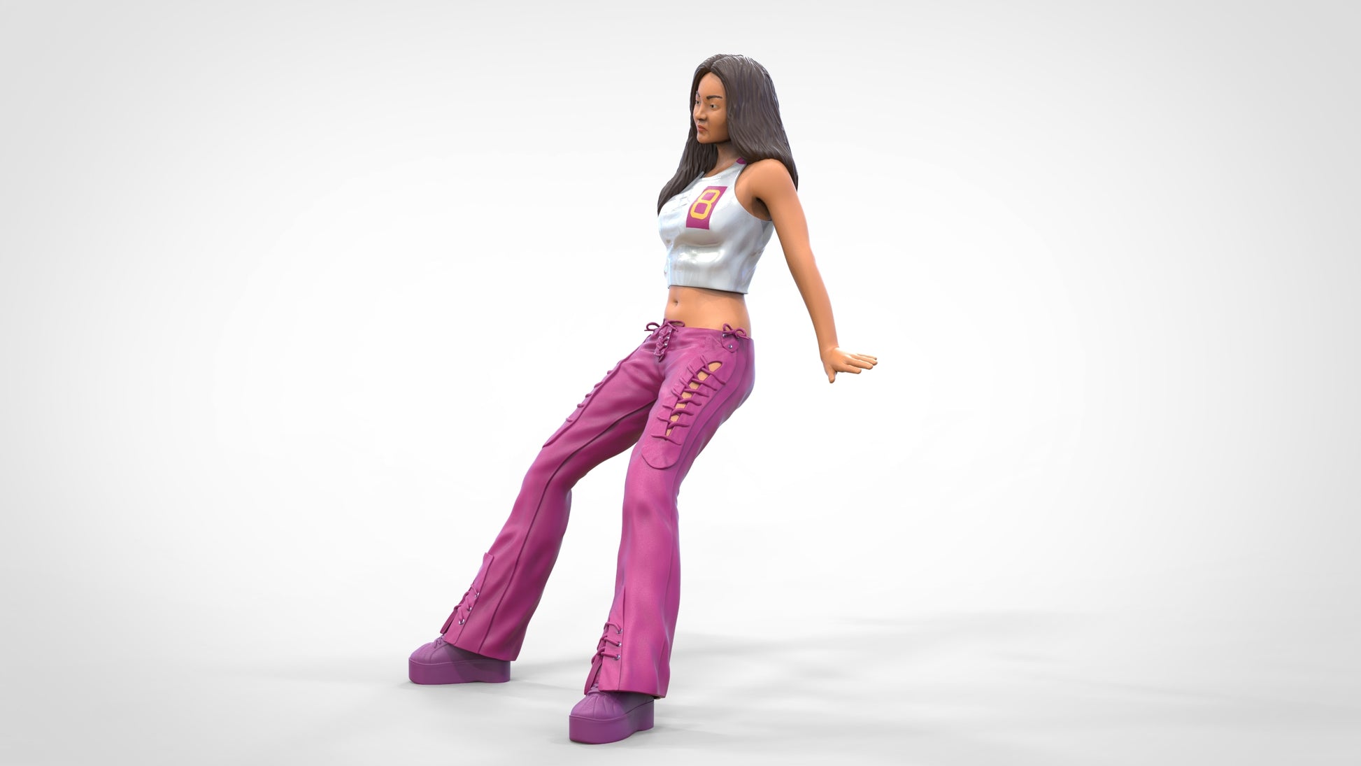 Produktfoto Diorama und Modellbau Miniatur Figur: Frau anlehnend