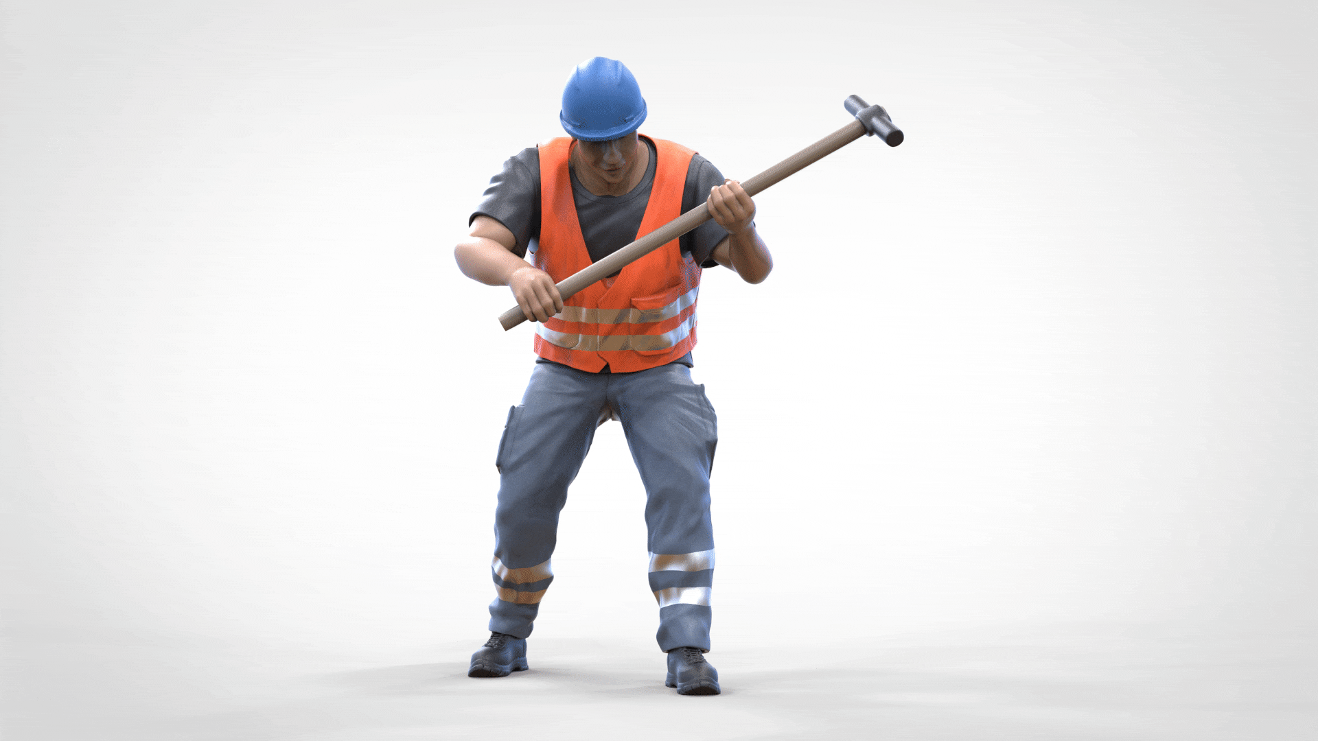 Produktfoto Diorama und Modellbau Miniatur Figur: Bauarbeiter mit Hammer