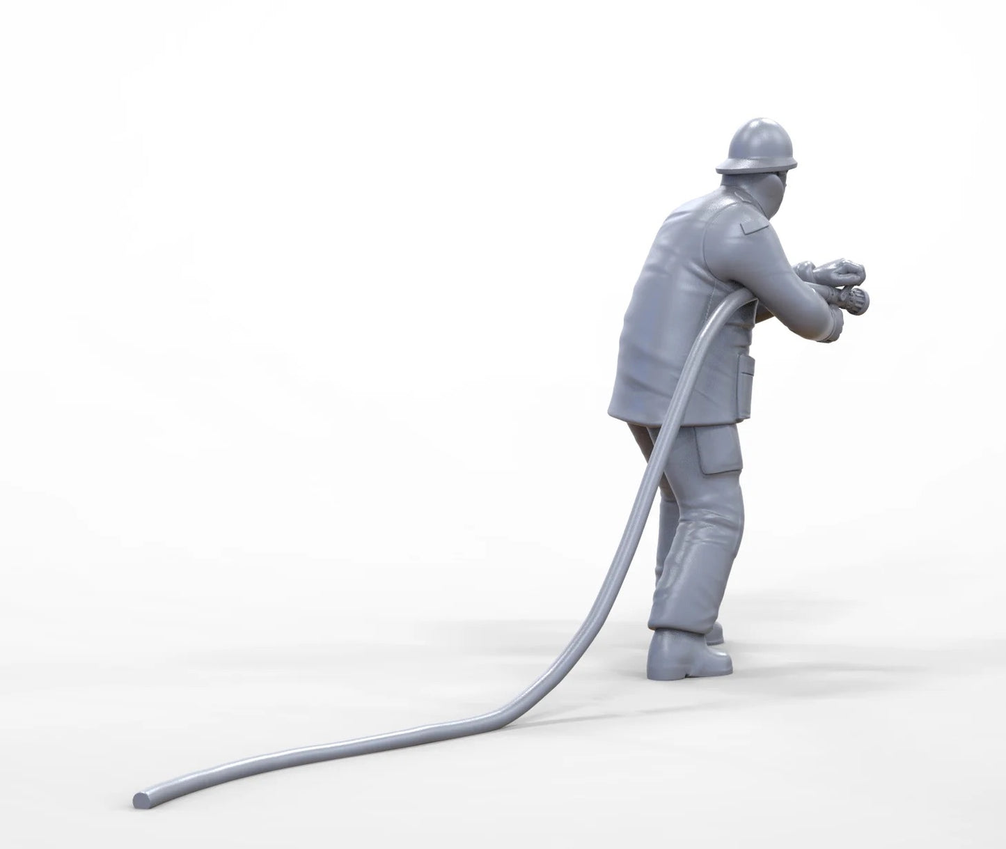 Produktová fotografie dioráma a modelářství miniatura figurka: hasič 1