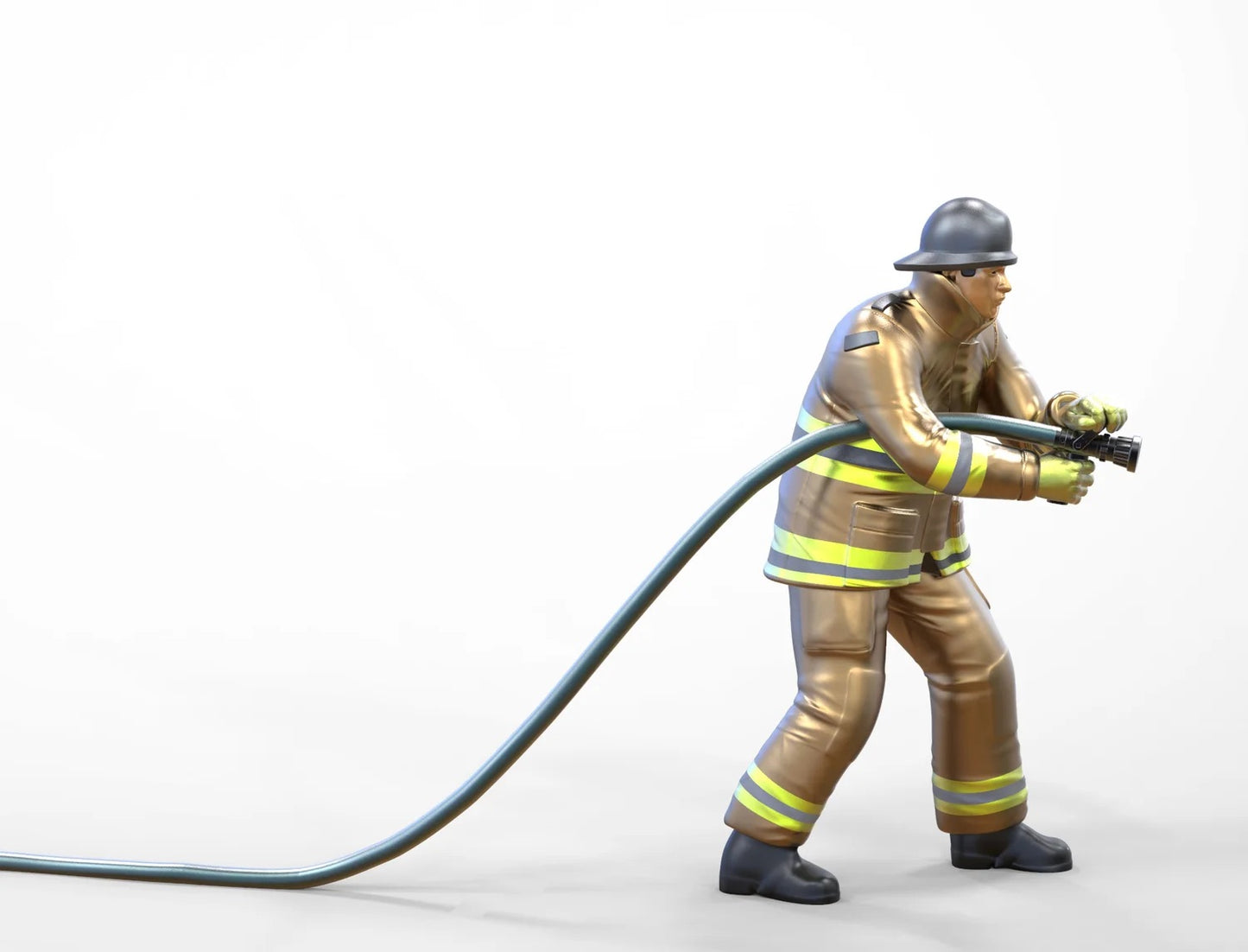 Produktová fotografie dioráma a modelářství miniatura figurka: hasič 1