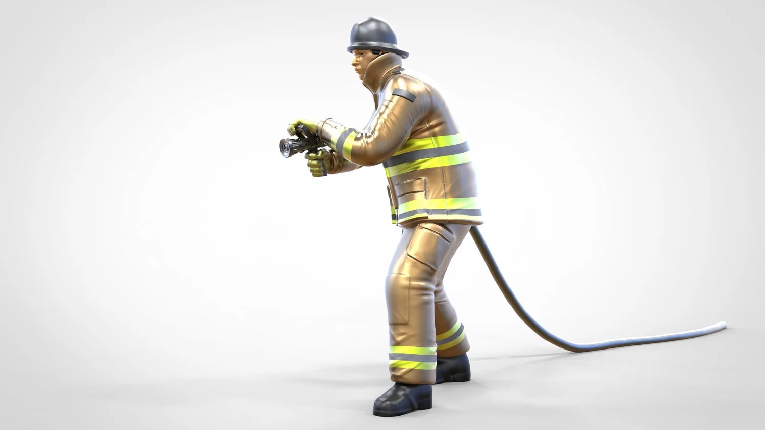 Product photo diorama and model building miniature figure: firefighter 1