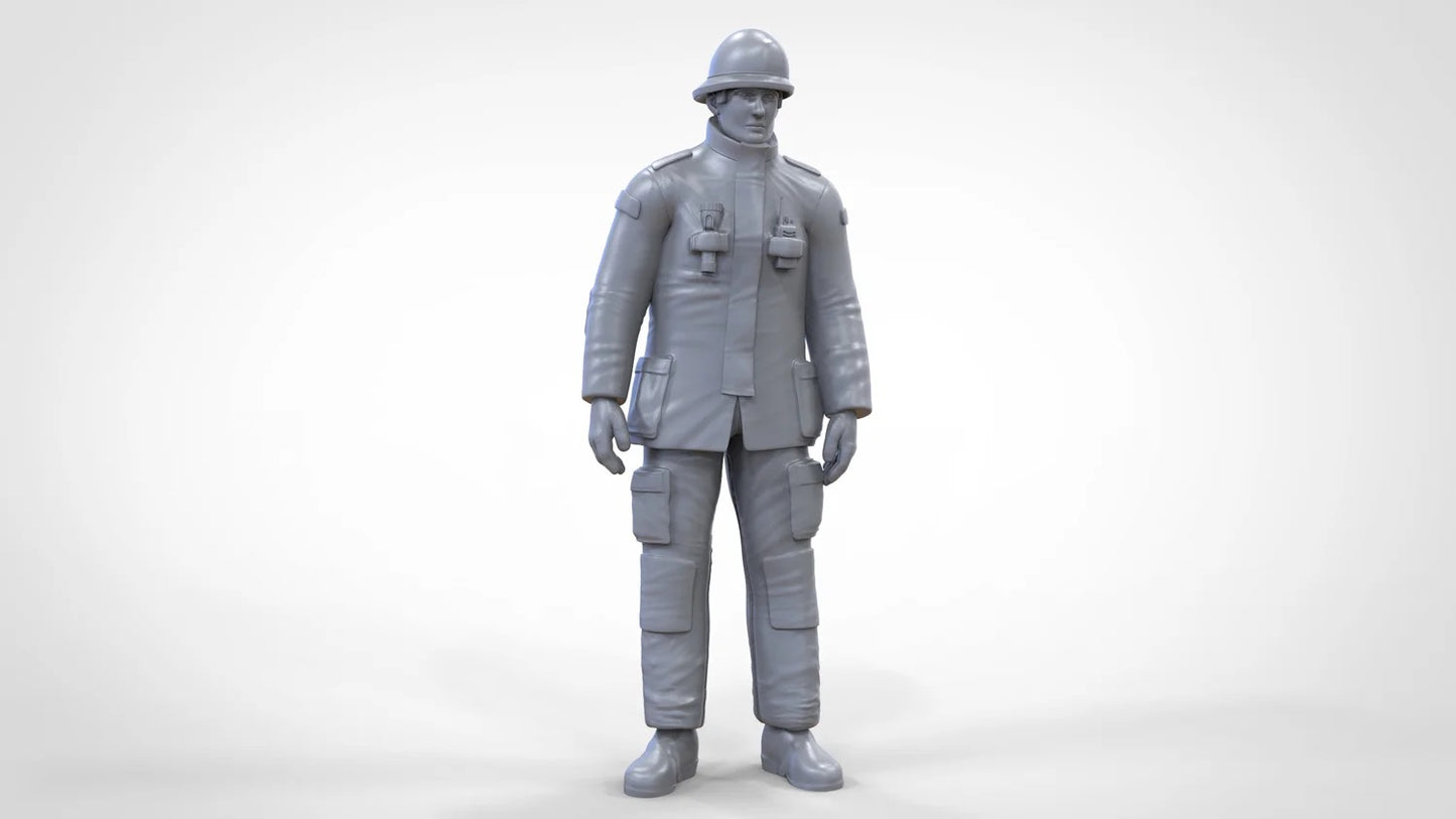 Produktová fotografie dioráma a modelářství miniatura figurka: hasič 2