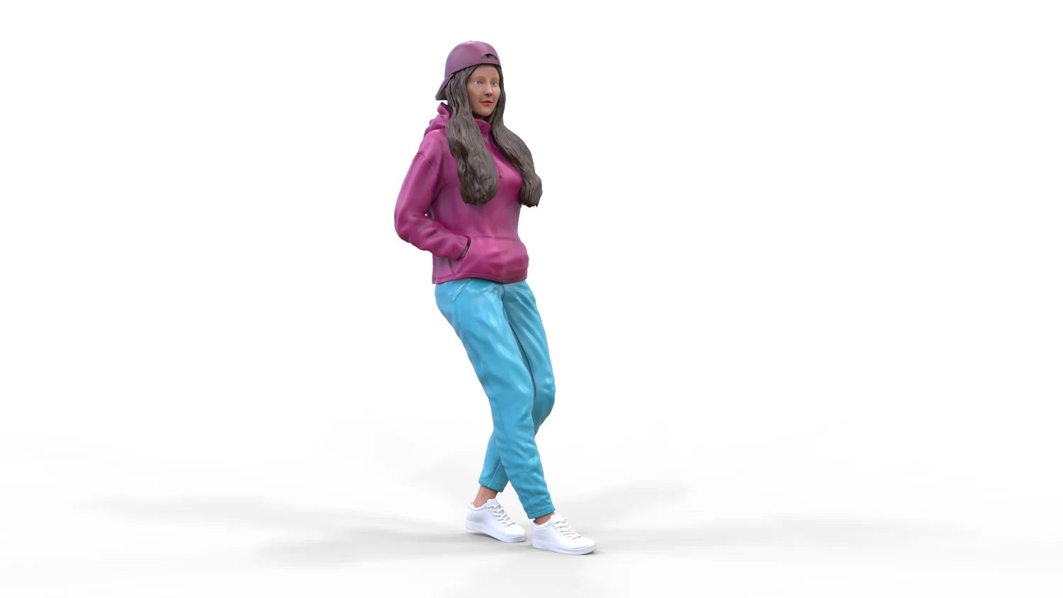 Foto del prodotto Diorama e Modellismo Miniatura Figura: Donna con Hoodie | Hip Hopper