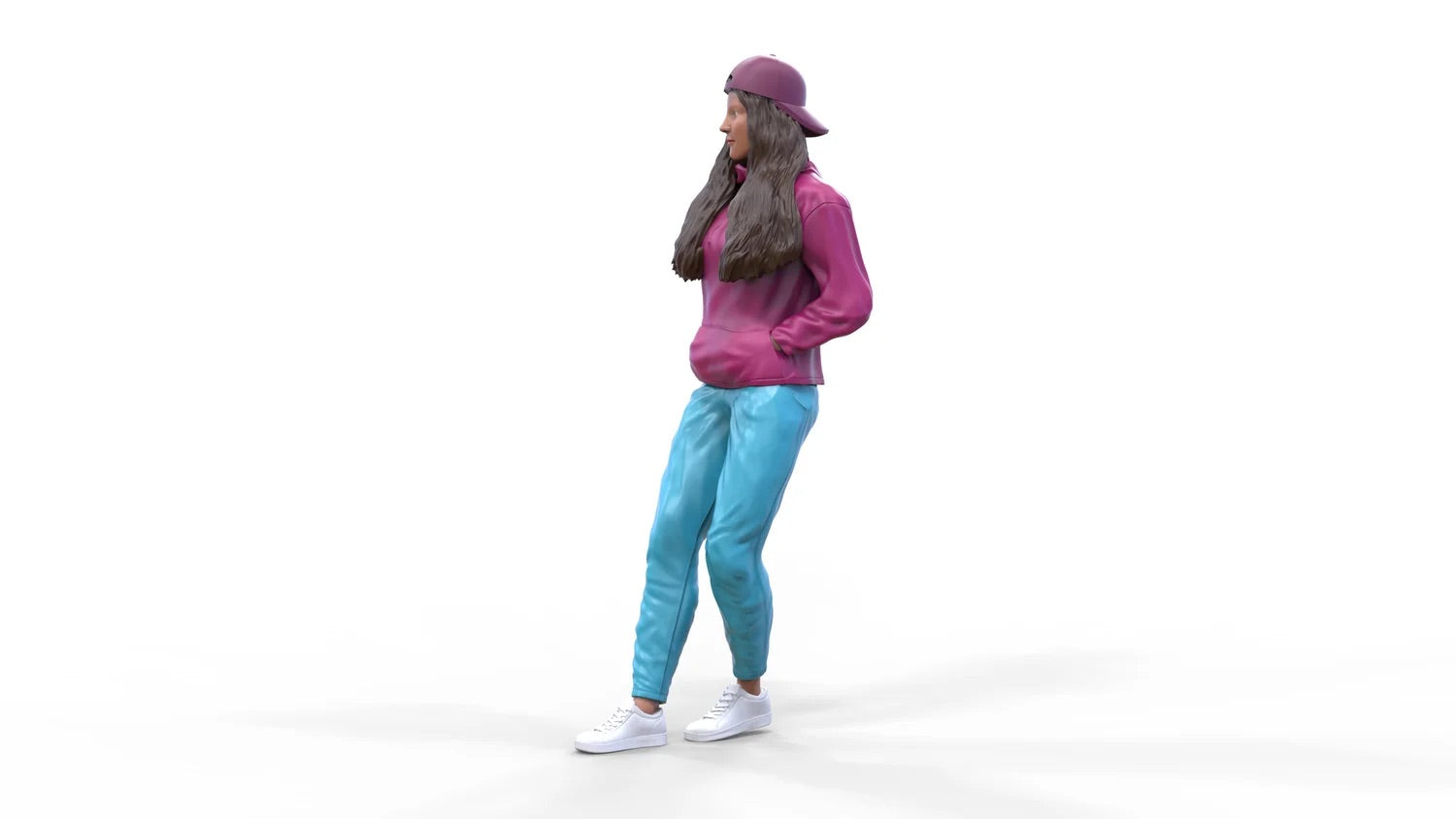 Foto del prodotto Diorama e Modellismo Miniatura Figura: Donna con Hoodie | Hip Hopper