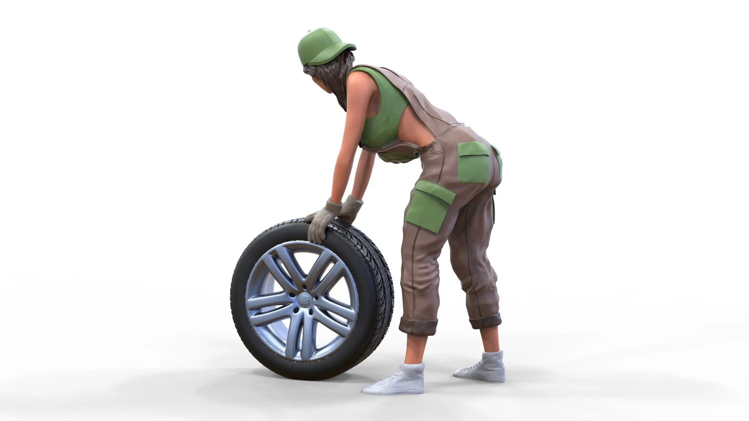 Produktfoto Diorama und Modellbau Miniatur Figur: Mechanikerin 1