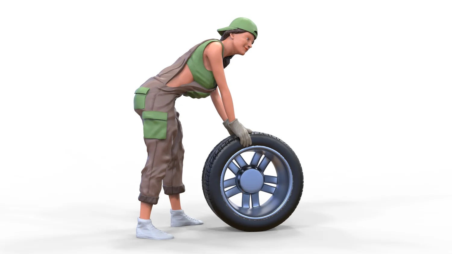 Produktfoto Diorama und Modellbau Miniatur Figur: Mechanikerin 1