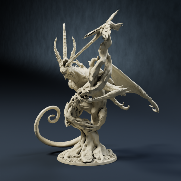 Espírito da árvore com membros ramificados – Aurora Kin, Rescale Miniatures, Agosto 2026.