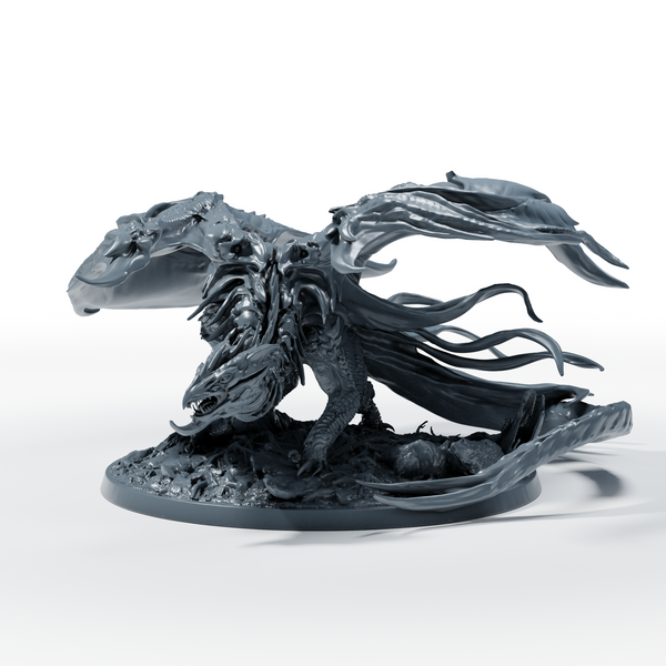 Miniatura de fantasia Tabletop: dragão das sombras adulto - vista do modelo de The Silver Crusade, lançamento 26_02.