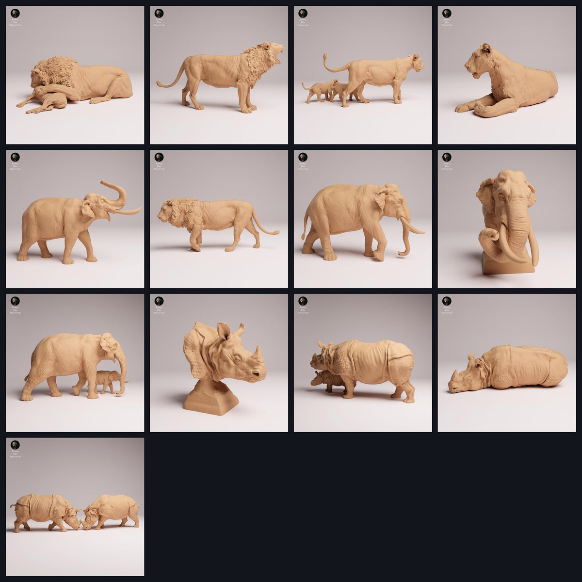 Collage mit Tierfiguren von Animal Den Miniatures: Wild India, Release 26_03.