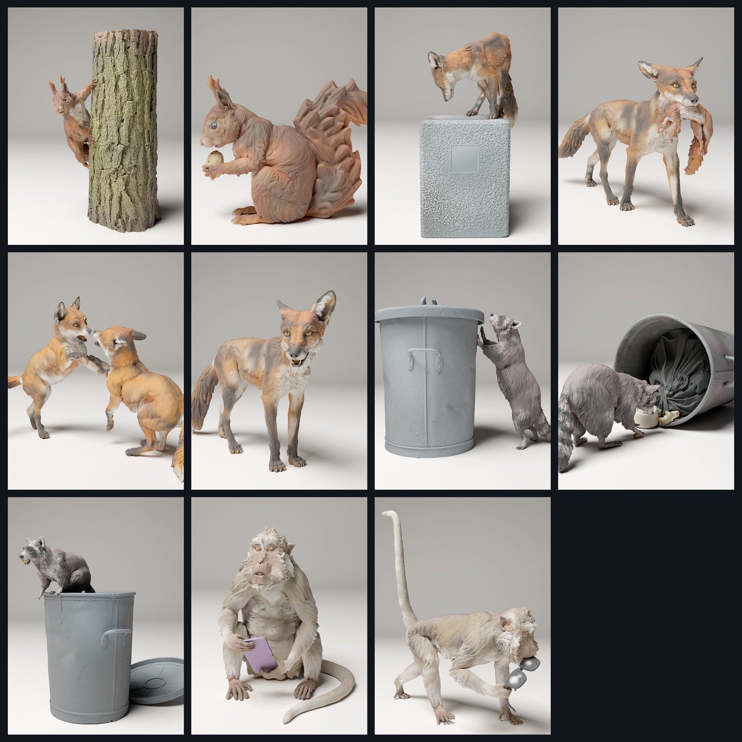 Esta imagem é a imagem da categoria para o lançamento 24_09: Städtische Tierfiguren & Tierminiaturen für Diorama und Modellbau