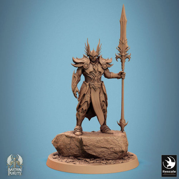 Guerreiro de armadura com arma de haste – Bastion of Purity, Rescale Miniatures, Setembro 2024.
