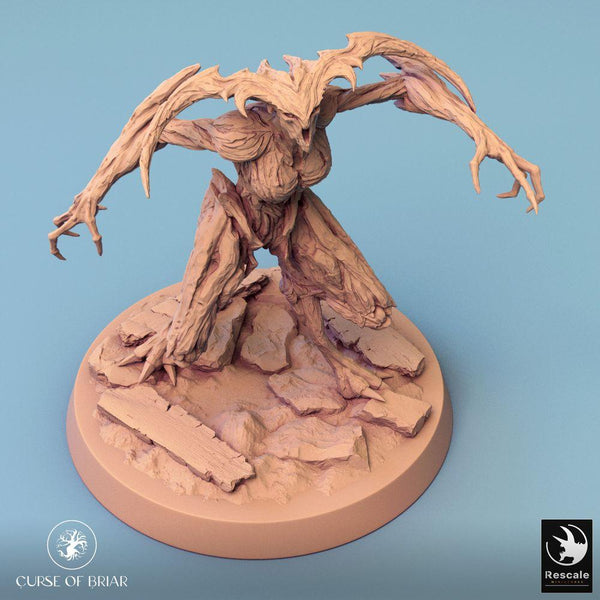 Espírito da árvore com membros ramificados – Curse of Briar, Rescale Miniatures, Julho 2024.