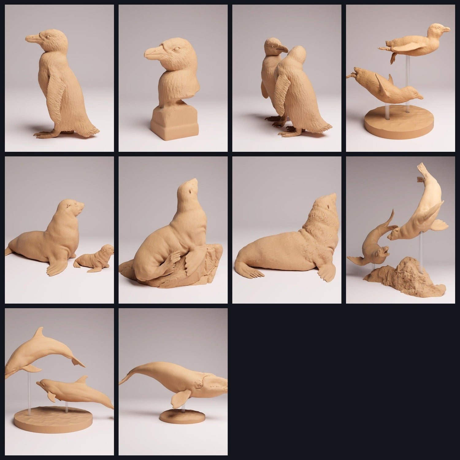 Esta imagem é a imagem da categoria para o lançamento 26_02: Küsten- e figuras de animais marinhos como miniaturas de resina para diorama.