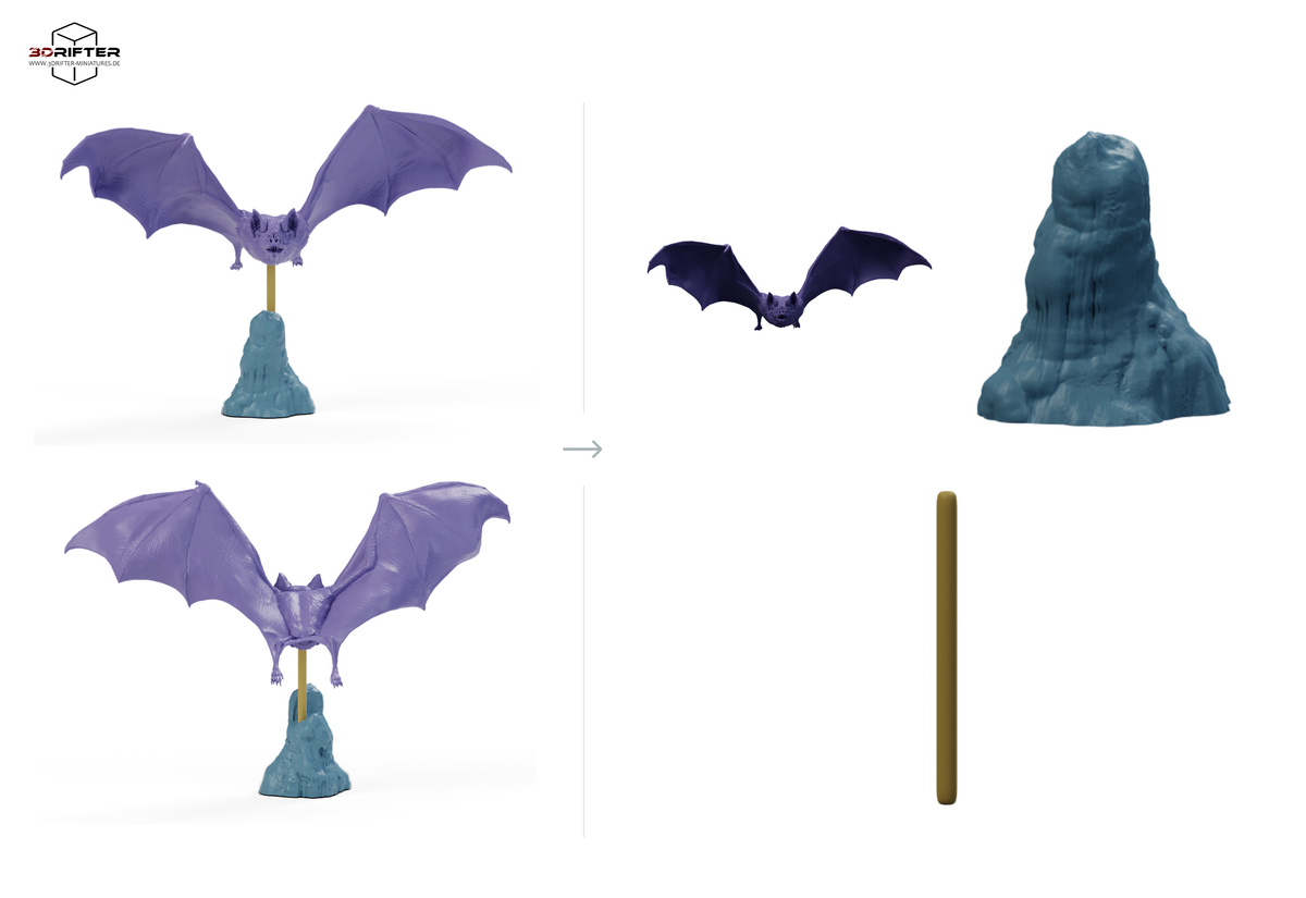 Φωτογραφία προϊόντος, φιγούρα ζώου Animal Den Miniatures 2: Φιγούρα νυχτερίδας: Κοινή νυχτερίδα-βαμπίρ - σε πτήση (26_10_03)