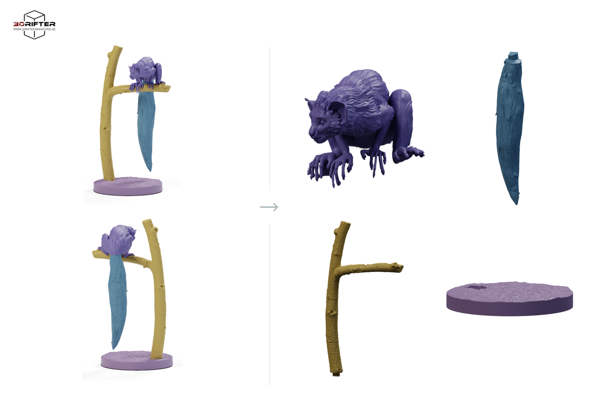 Φωτογραφία προϊόντος, φιγούρα ζώου Animal Den Miniatures 2: φιγούρα άγριου ζώου: άι-άι καθισμένο σε δέντρο (26_10_05)