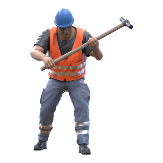 Produktfoto Diorama und Modellbau Miniatur Figur: Bauarbeiter mit Hammer