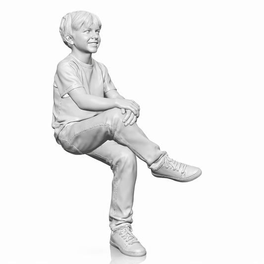 Diorama Modellbau Produktfoto 0: Sitzende Figur: Junge mit überschlagenem Bein (B007)