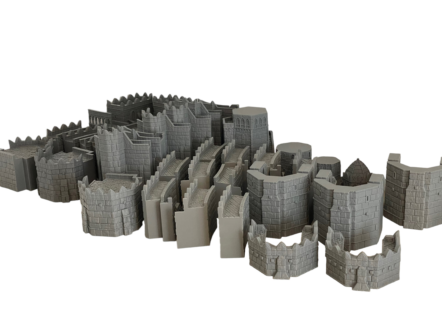 Produktfoto Tabletop 28mm The Printing Goes Ever On (TPGEO)  0: Riesige Festung - Ivory City modulare Burg - Königreich Gonthan - Tor, Mauer, Turm, Zitadelle