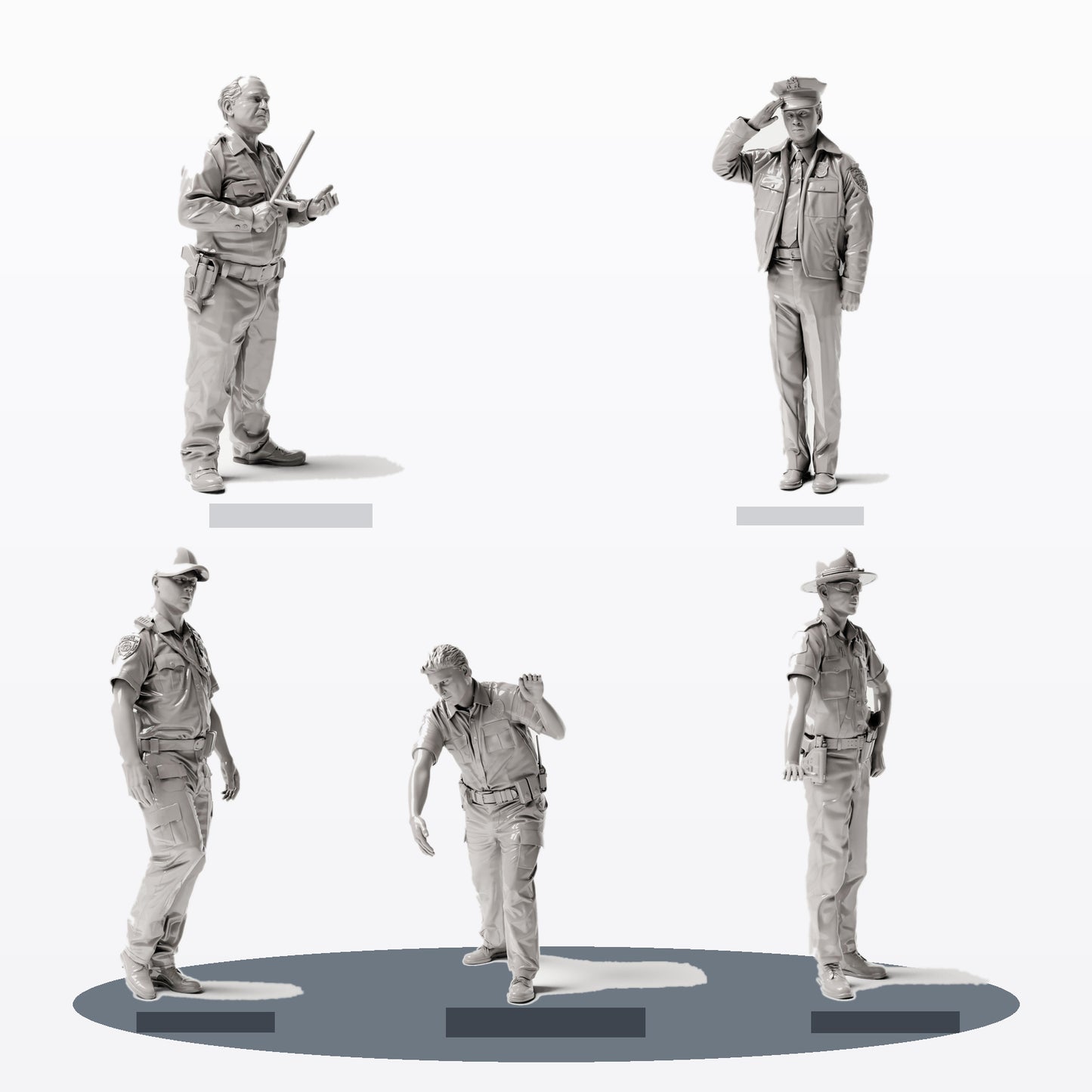 Zdjęcie produktu do dioramy 0: zestaw figurek do dioramy: patrol policji i funkcjonariusze (nr S60)