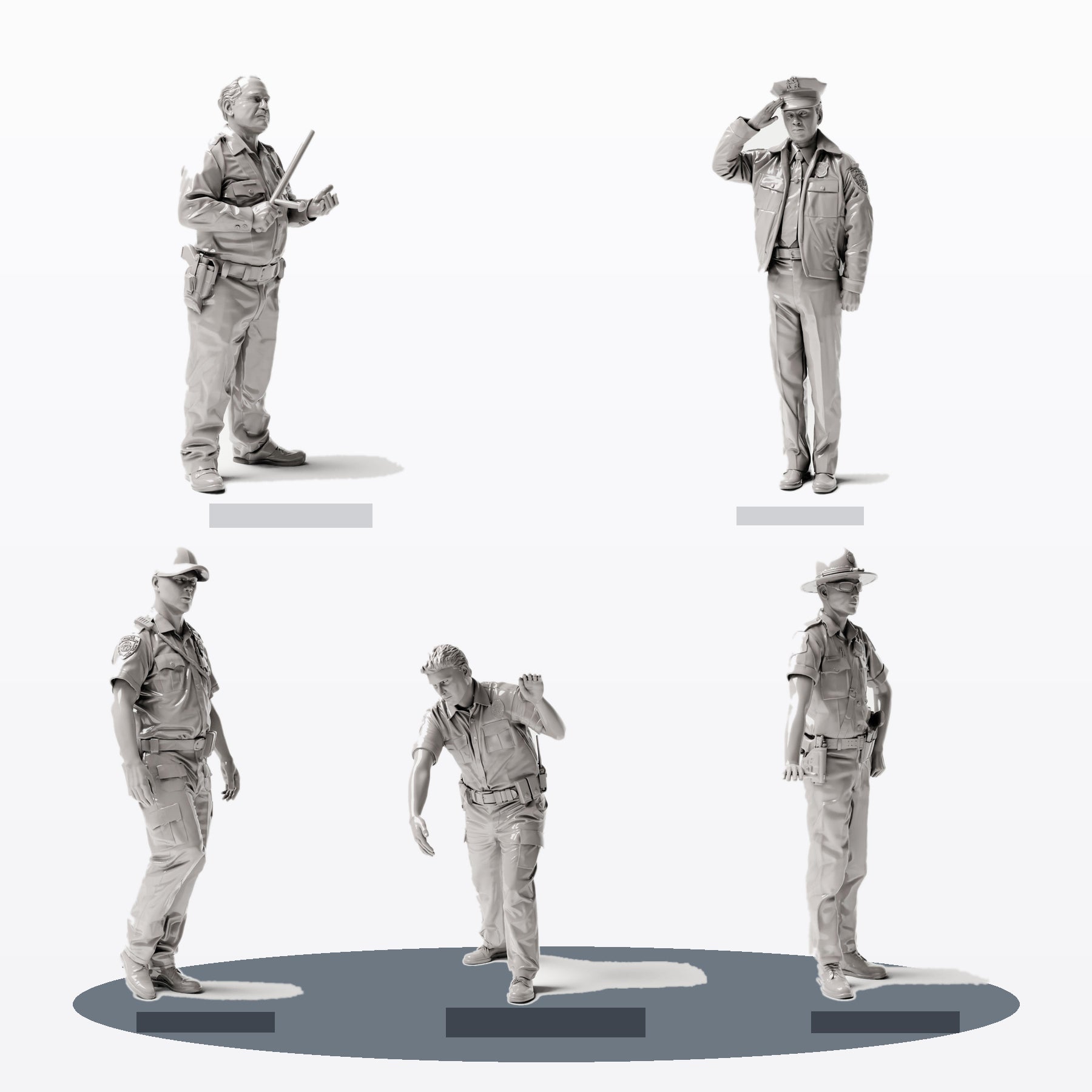 Zdjęcie produktu do dioramy 0: zestaw figurek do dioramy: patrol policji i funkcjonariusze (nr S60)