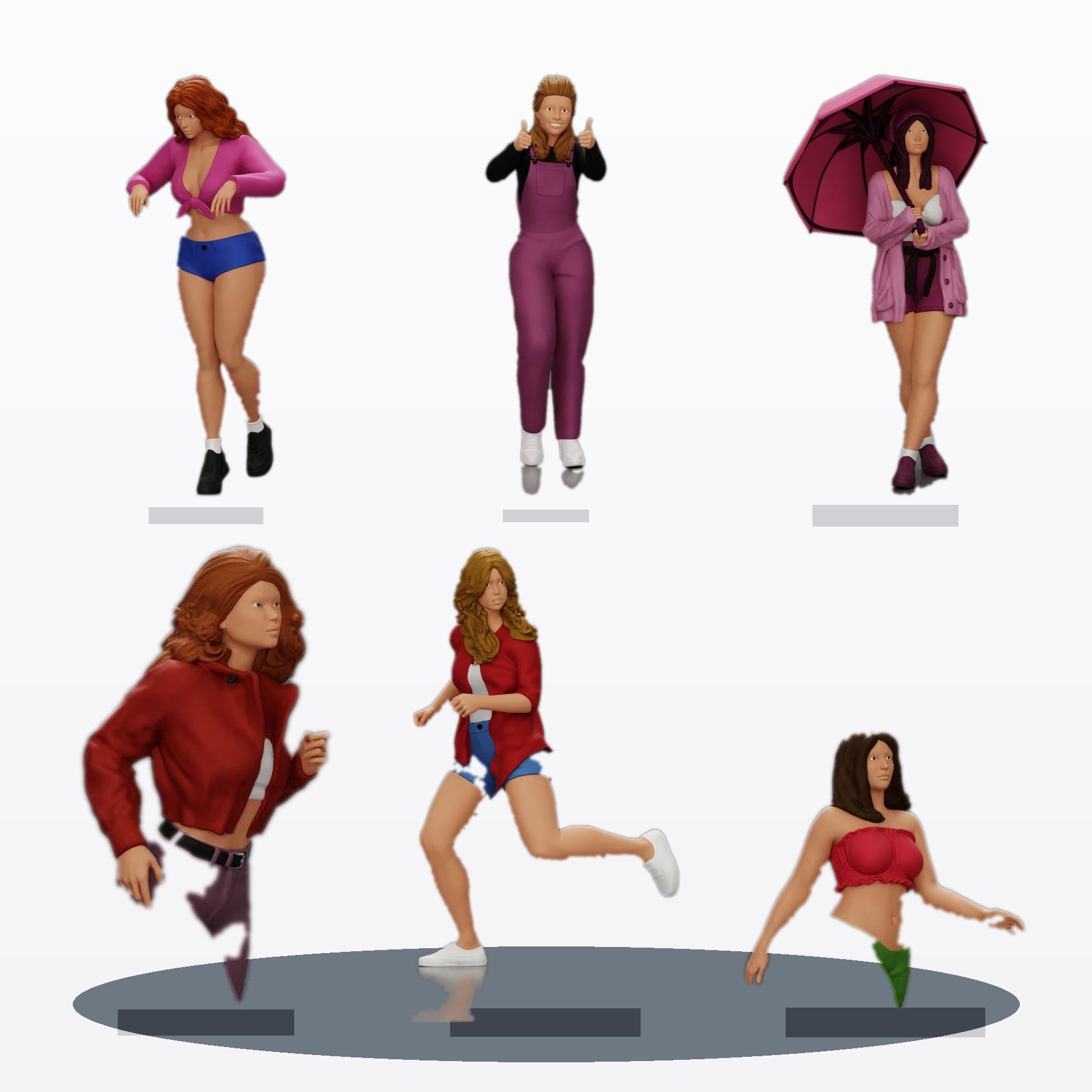 Diorama Modellbau Produktfoto 0: Diorama Figuren-Set: Frauen im modernen Stadtleben (Nr. S119)