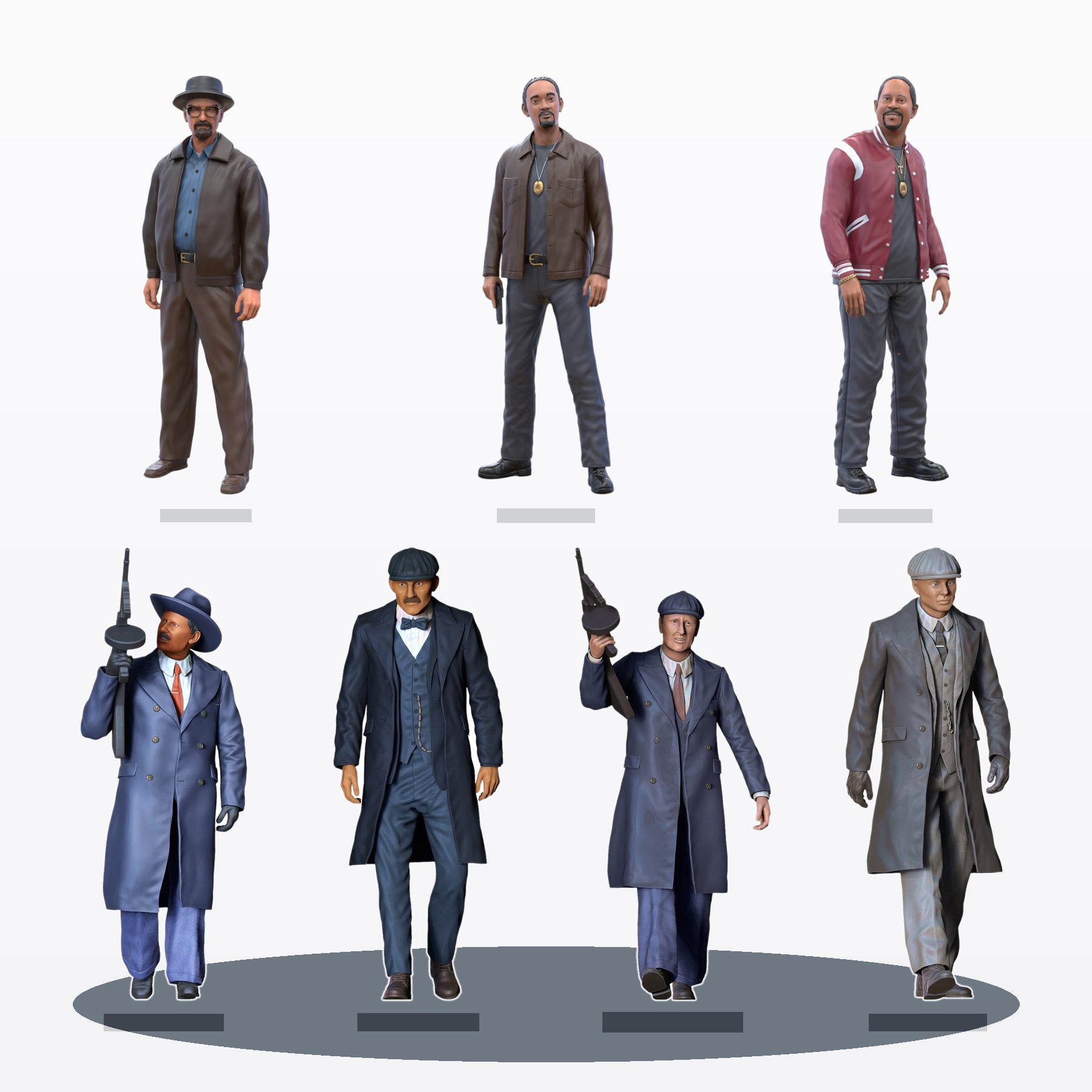 Foto prodotto diorama modellismo 0: set di figure per diorama: mafia e malavita (n. S98)