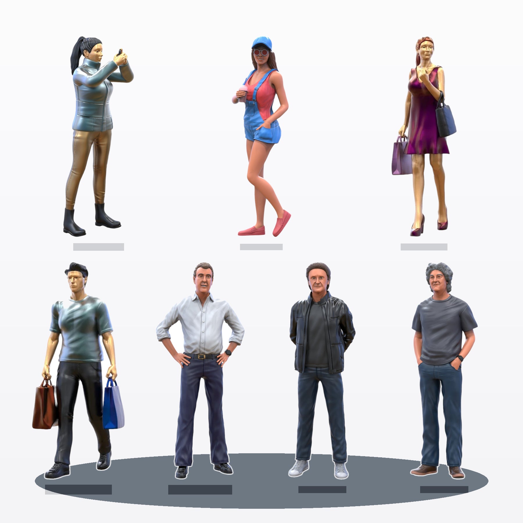 Diorama Modellbau Produktfoto 0: Diorama Figuren-Set: Einkaufen und Stadtbummel (Nr. S107)