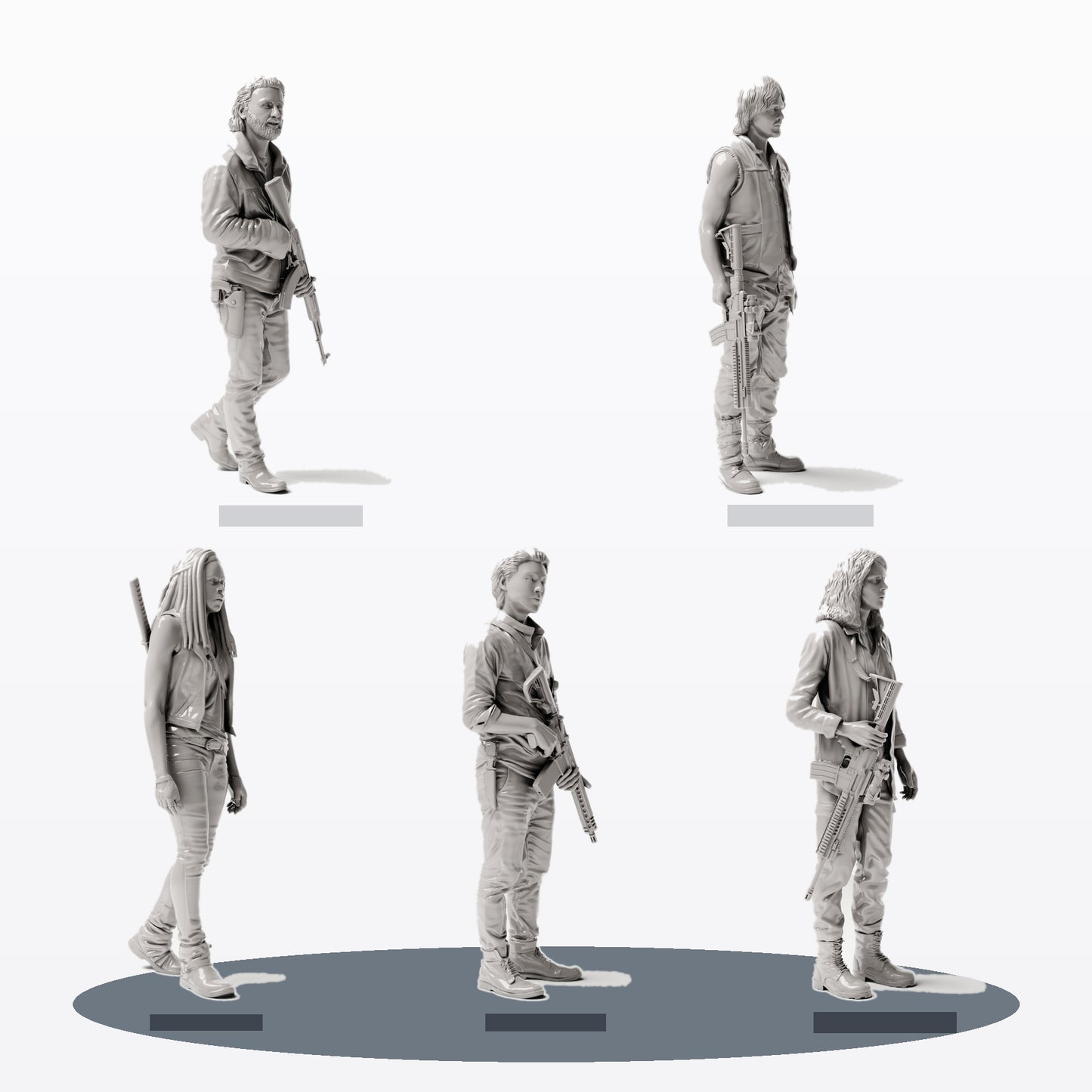 Diorama Modellbau Produktfoto 0: Diorama Figuren-Set: Action- und Überlebendenteam (Nr. S111)