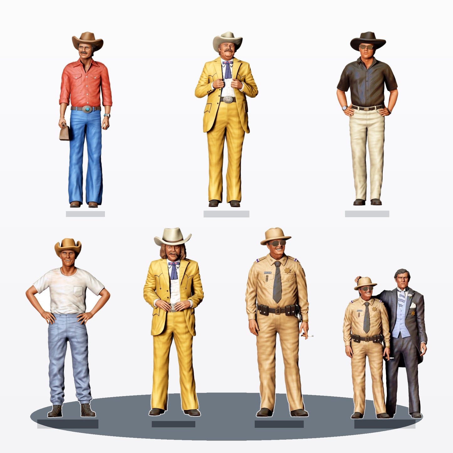 Diorama Modellbau Produktfoto 7: Diorama Figuren-Set: Westernstadt, Sheriffs und Gentlemen (Nr. S75)