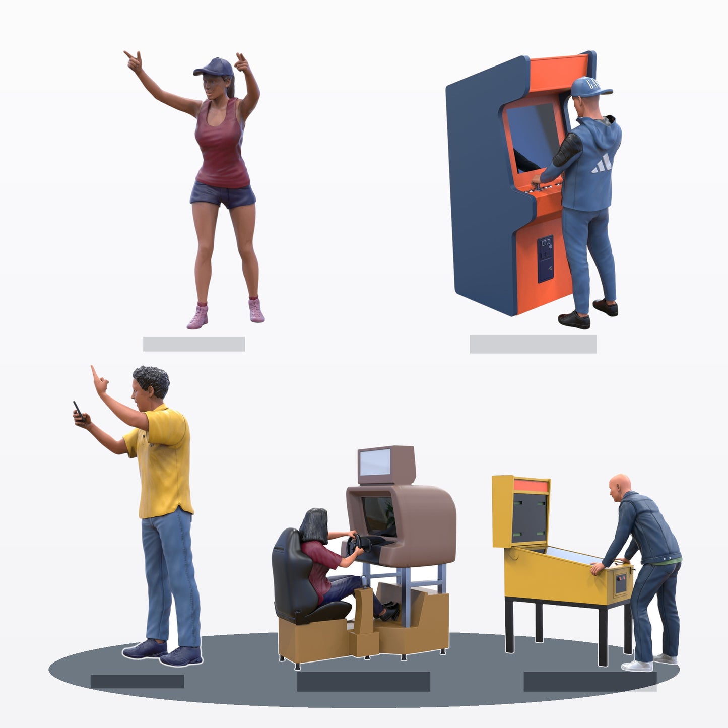 Diorama Modellbau Produktfoto 0: Diorama Figuren-Set: Spielhalle und Publikum (Nr. S120)