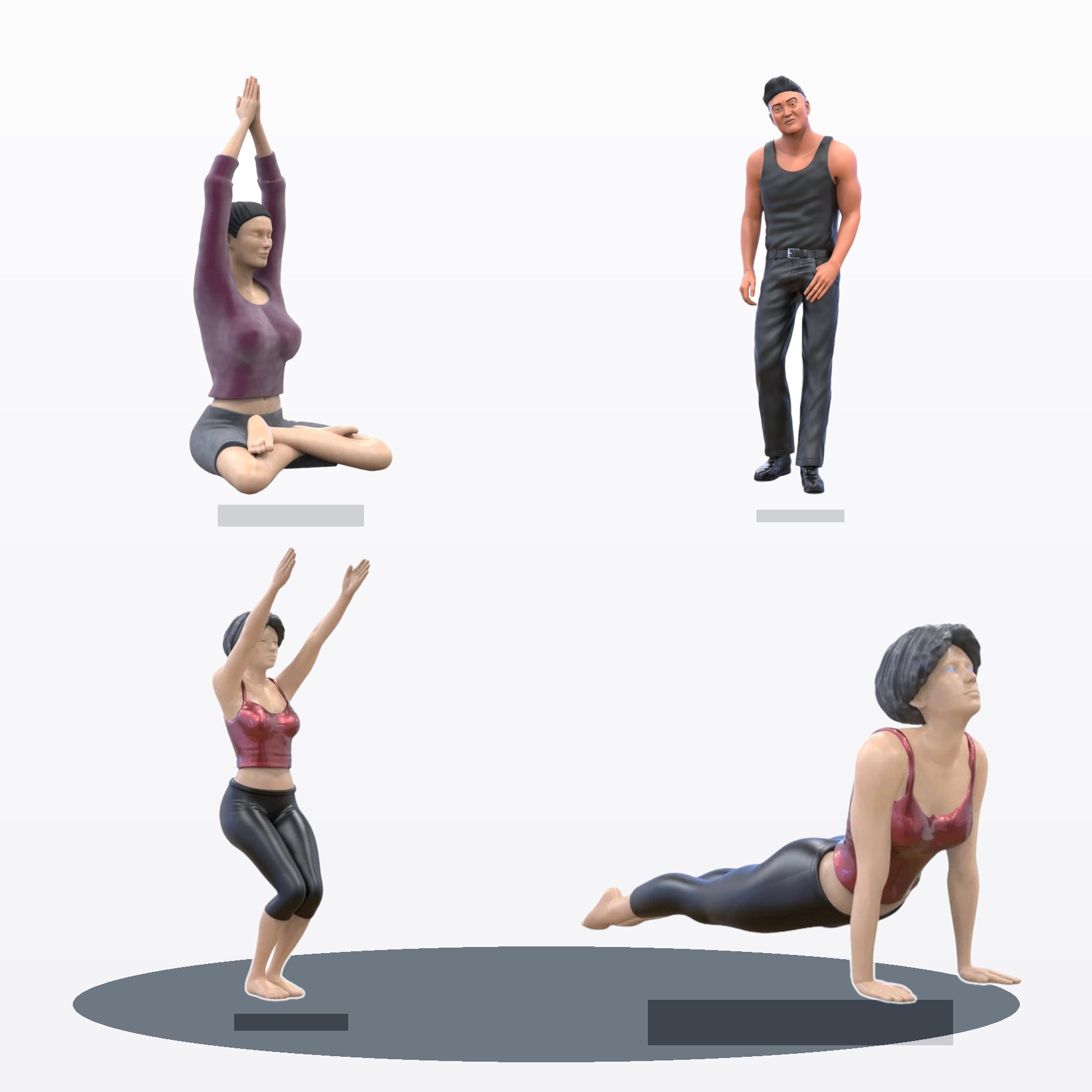 Foto de produto de modelismo de diorama 0: conjunto de figuras para diorama: Yoga e Fitness (N.º S103)