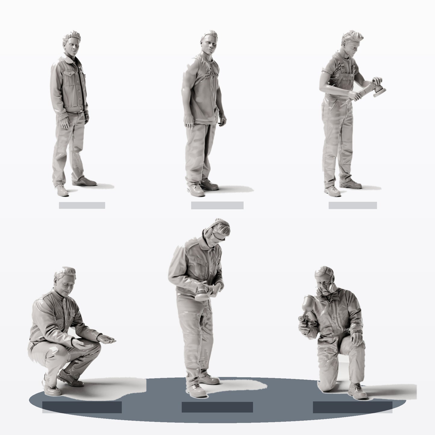 Diorama Modellbau Produktfoto 0: Diorama Figuren-Set: Karosserie- und Lackierwerkstatt (Nr. S110)