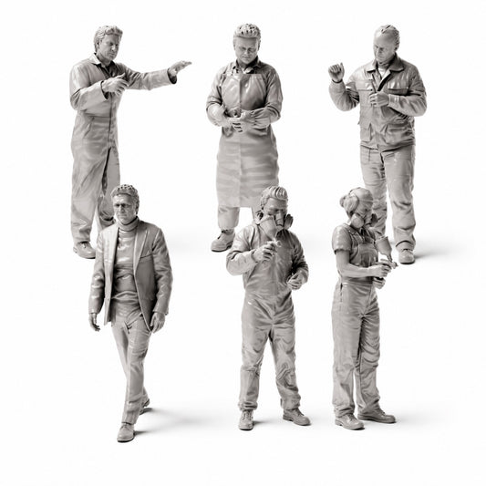 Foto prodotto diorama 1: Set di figure per diorama: set di figure autocarrozzeria e verniciatura auto (n. S48) - 6 figure