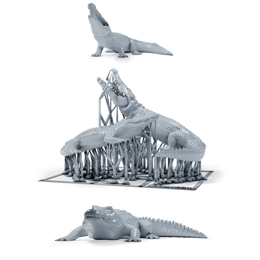 Diorama Modellbau Produktfoto 0: Diorama Miniatur Reptilien: Zwei Krokodile in unterschiedlichen Posen (h0_49)