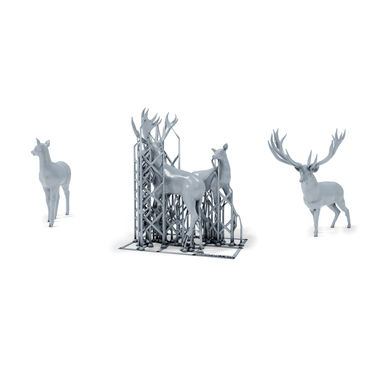 Diorama Modellbau Produktfoto 0: Diorama Miniatur Wildtiere: Hirsch und Hirschkuh (h0_47)