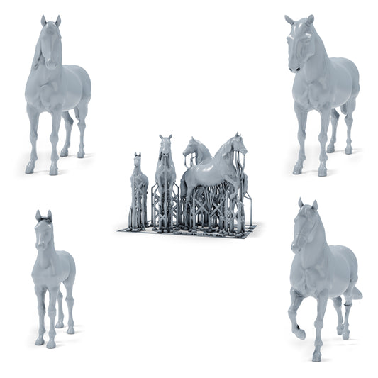 Diorama Modellbau Produktfoto 0: Diorama Miniatur Pferde: Drei Pferde und ein Fohlen (h0_54)
