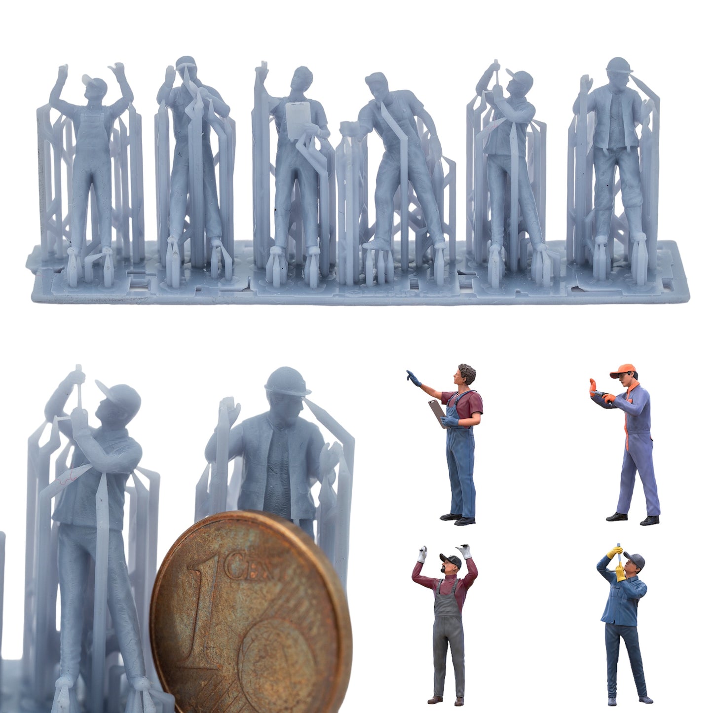 Produktfoto Figur H0, 1:72 - 0: Schrauber/ Mechaniker Figuren Set  (6 Figuren):