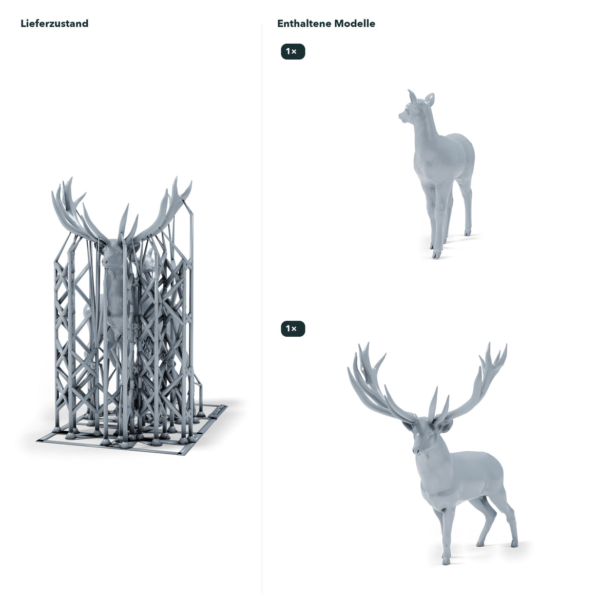 Diorama Modellbau Produktfoto 1: Diorama Miniatur Wildtiere: Hirsch und Hirschkuh (h0_47)