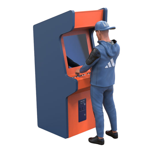 Produktfoto Diorama und Modellbau Miniatur Figur: Mann am Spielautomat