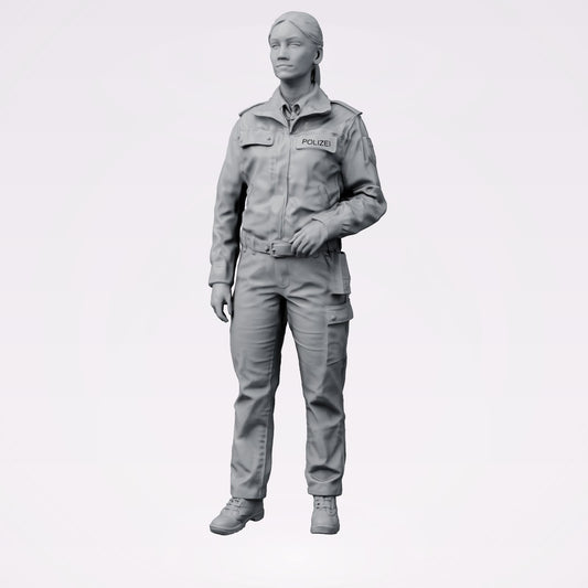 Diorama modelarstwo zdjęcie produktu 0: Stojąca figura: Niemiecki policjant w mundurze z naszywką POLIZEI (B024)