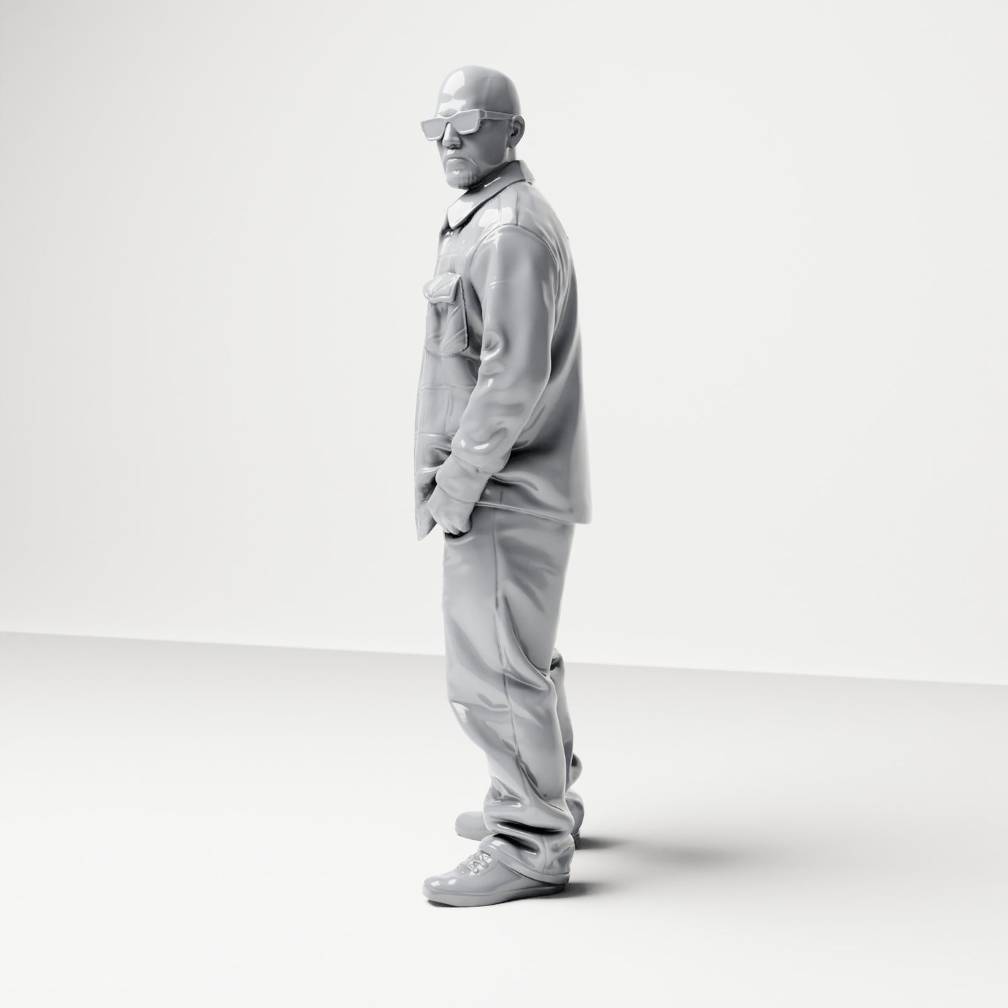 Diorama Modellbau Produktfoto 1: Stehende Figur: Mann in Straßenkleidung mit Händen in Hosentaschen (B027)