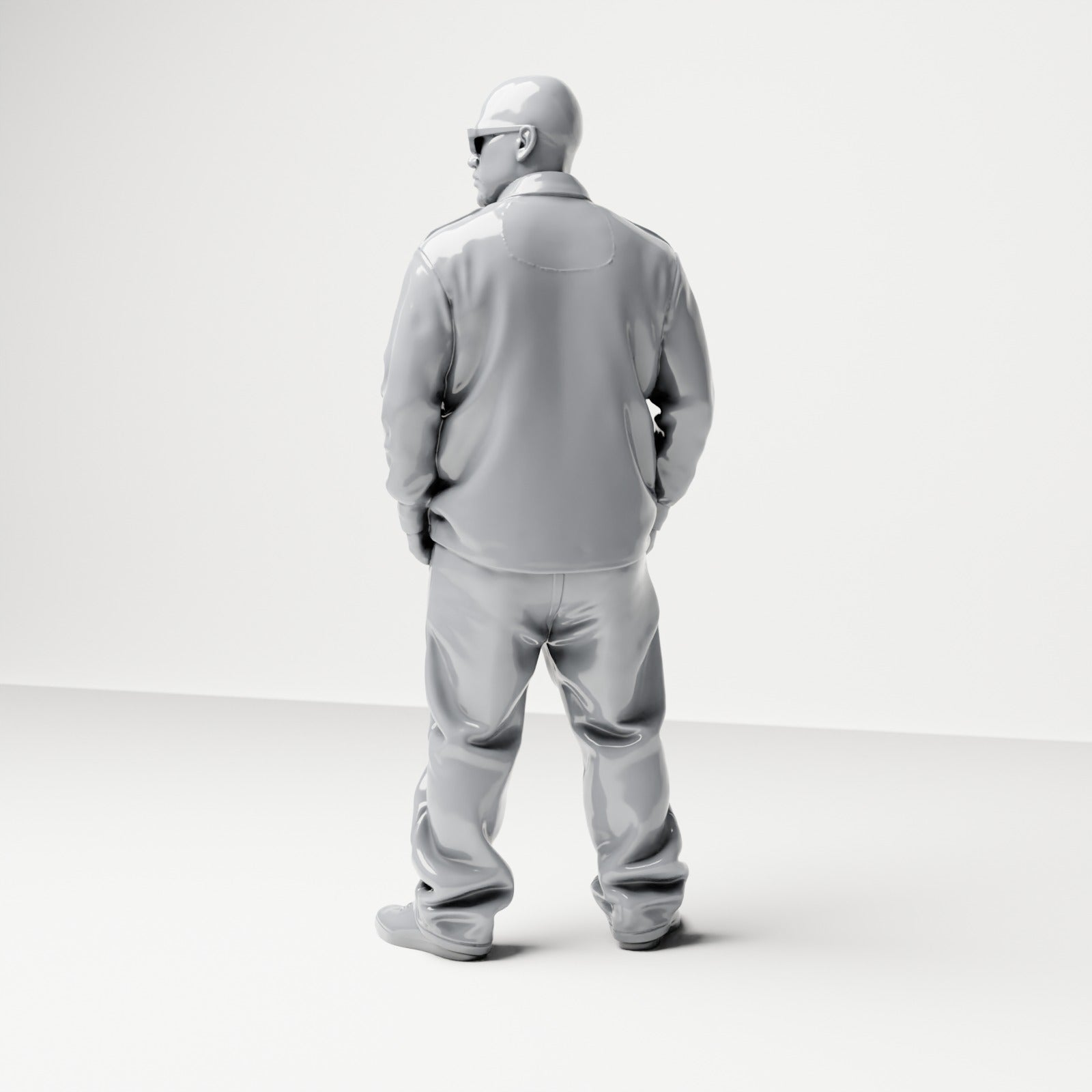 Diorama Modellbau Produktfoto 2: Stehende Figur: Mann in Straßenkleidung mit Händen in Hosentaschen (B027)
