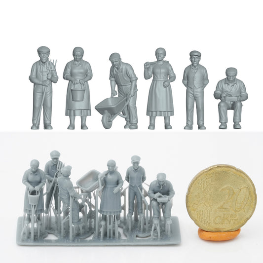 Produktfoto Figur H0, 1:72 - 0: Bauern und Farmer Figuren Set (6 Figuren)
