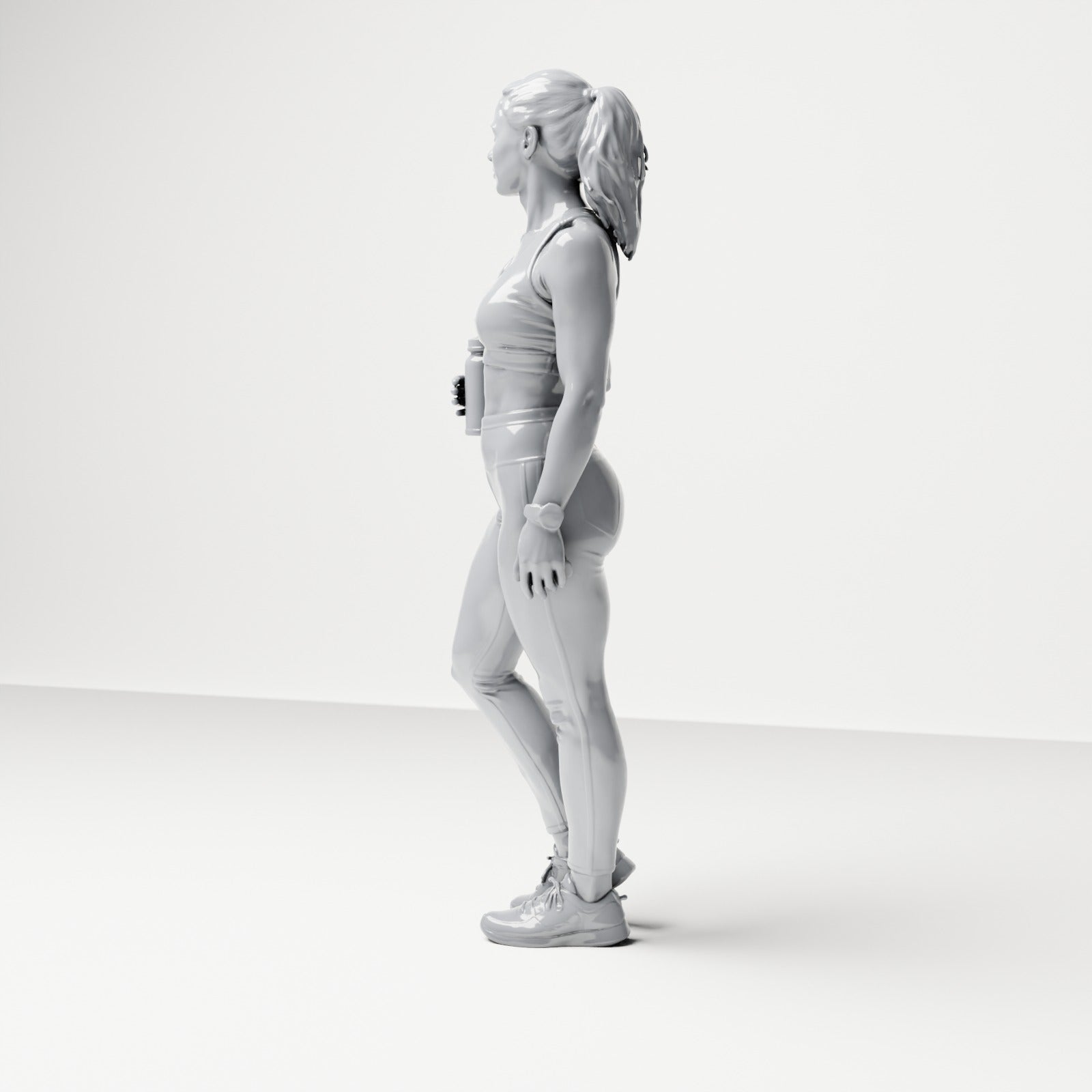 Imagem do produto de diorama: Figura em pé: Atleta em roupa de treino com garrafa de água (B036)
