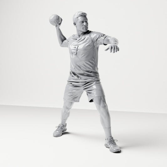 Diorama modelarstwo produkt zdjęcie 0: Stojąca figura: Sportowiec w pozie rzutu z piłką w prawej ręce (B041)