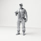Diorama Modellbau Produktfoto 0: Stehende Figur: Handwerker mit Werkzeugtasche & Akkuschrauber (B046)
