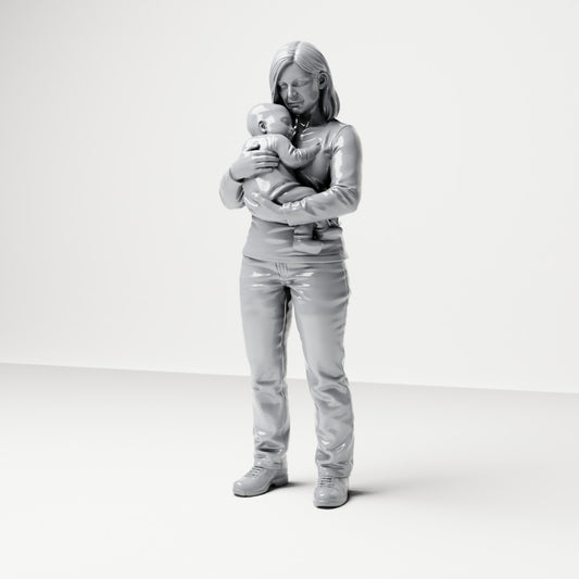 Diorama Modellbau Produktfoto 0: Stehende Figur: Mutter mit Baby auf dem Arm (B047)